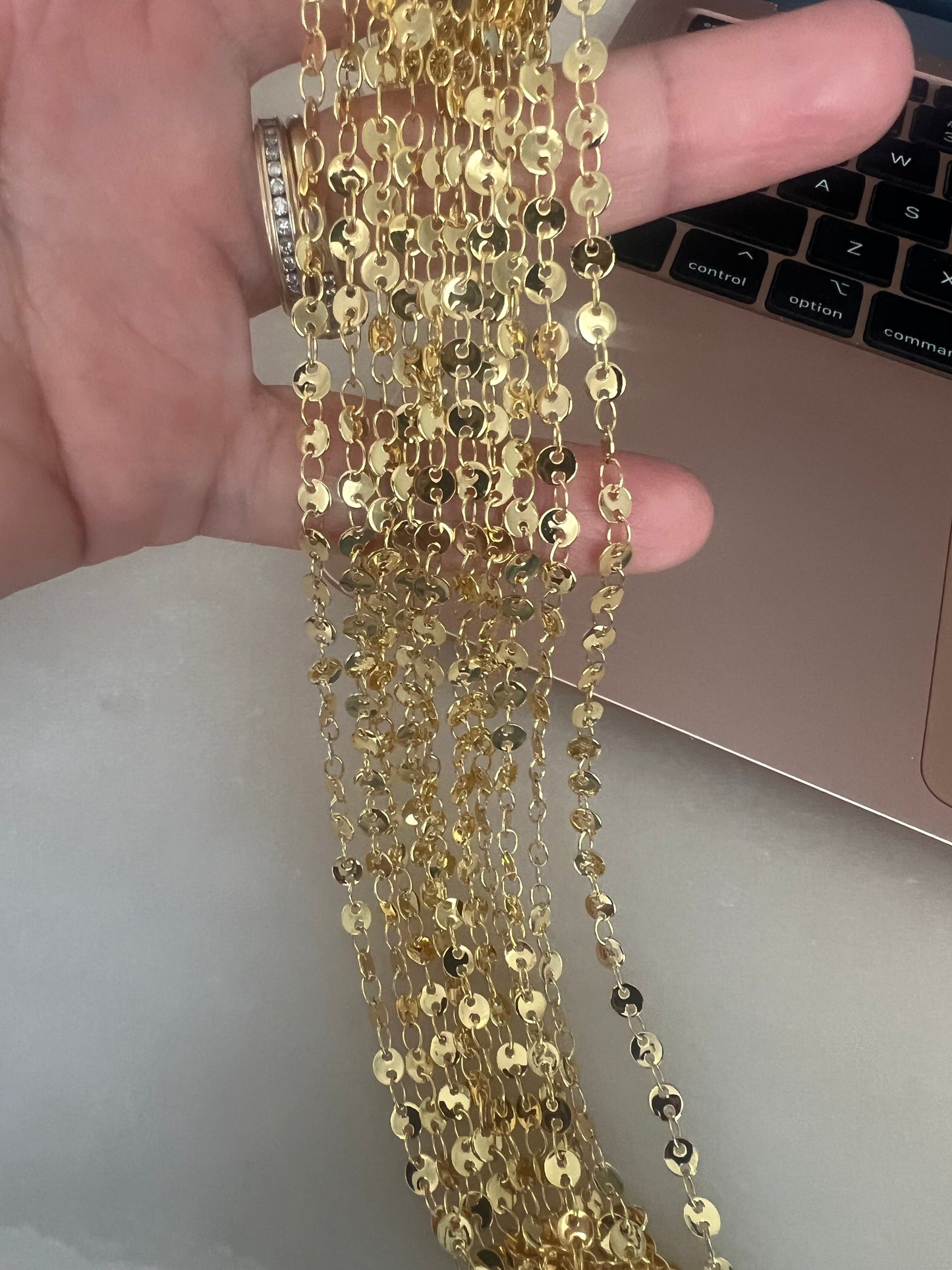 18K Gold Plated Disc Bracelet | Minimalist Stainless Steel Hand Chain