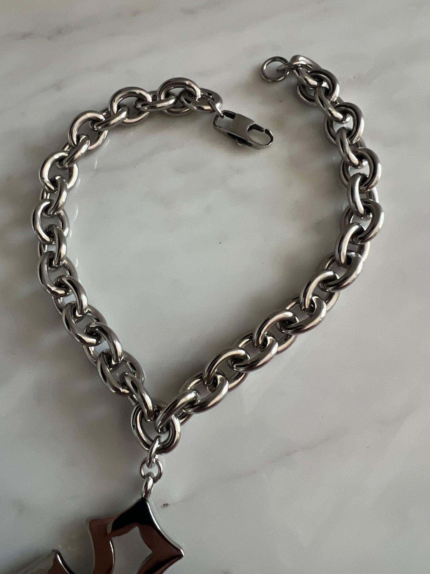 HIGH POLISHED LARGE CROSS STAINLESS STEEL CHOKER | NECKLACE
