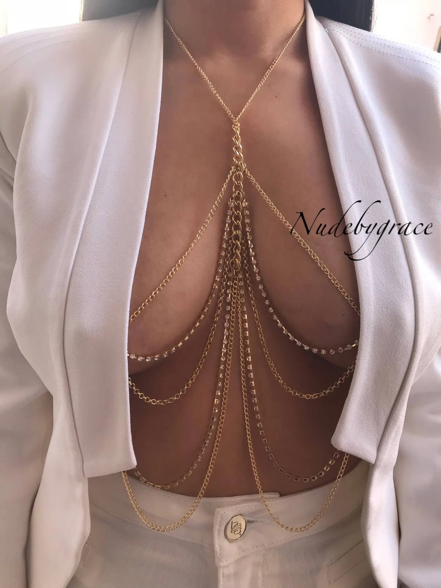 NON PIERCED CRYSTAL LAYERED BRALETTE